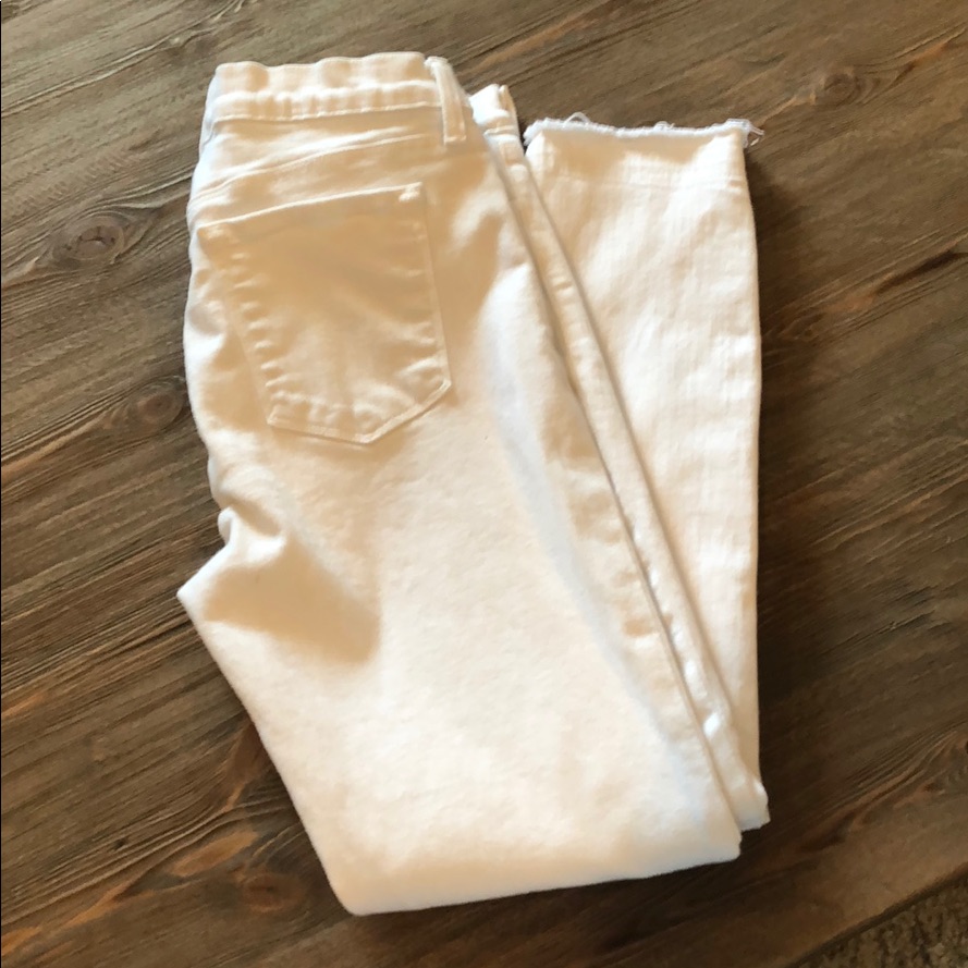 J Brand White Skinny Distressed Jane